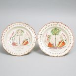 Two Dutch-Decorated English Creamware Orangist Royal Portrait Plates, late 18th century, approx. dia