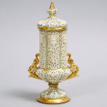 Grainger Worcester Reticulated and Enameled Covered Vase, c.1891-1902, height 9.4 in — 24 cm