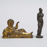 Two Small Classical Bronze Figures, 18th/19th centuries, Venus height 4.7 in — 12 cm (2 Pieces)