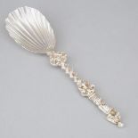 Victorian Silver Figural-Topped Berry Spoon, Charles Boyton II, London, 1885, length 7.8 in — 19.7 c