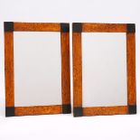 Pair of Burl Walnut Frame Mirrors, early 20th century, 25 x 17.7 in — 63.5 x 45 cm