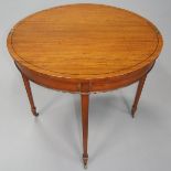 Regency Style Satinwood Demi Lune Tea Table, Maple & Co., London, c.1900, 30 x 33 x 16,.5 in — 76.2
