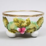 German Silvered Metal Mounted Porcelain Salad Bowl, early 20th century, height 4.9 in — 12.5 cm, dia