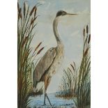 ALEXANDER POPE (1849-1924), HERON, 1876, watercolour over pencil on paper; signed "A. Pope Jr." and