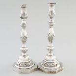 Pair of English Silver Table Candlesticks, A. Taite & Sons, London, 1941, height 11.5 in — 29.3 cm (