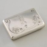 Russian Silver Cigarette Case, Moscow, c.1910, length 3.1 in — 8 cm