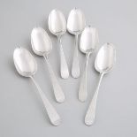Five George III Silver Old English Pattern Table Spoons, William Cripps, London, 1774 and a Matching