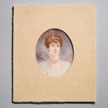 British School Portrait Miniature of Princess/Queen Alexandra, c.1900, 3.5 x 2.75 in — 8.9 x 7 cm