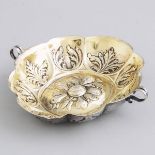 German Silver Parcel-Gilt Two-Handled Lobed Oval Brandy Bowl, early 19th century, length 5.3 in — 13