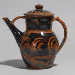 Brown Glazed Coffee Pot, probably Sam Ulick (Canadian), late 20th century, height 9.8 in — 25 cm