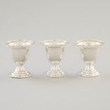 Three George IV Irish Silver Egg Cups, Edward Power, Dublin, 1827, height 2.4 in — 6.2 cm (3 Pieces)