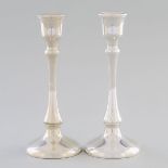 Pair of Continental Silver Table Candlesticks, 20th century, height 11 in — 28 cm (2 Pieces)