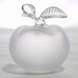 'Grande Pomme', Lalique Moulded and Partly Frosted Apple-Form Perfume Bottle, post-1978, height 5.7
