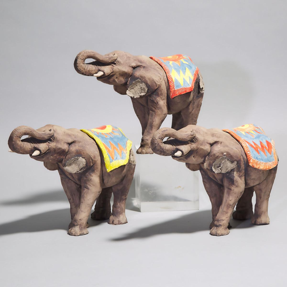 Dan and Nisha Ferguson (Canadian, b.1965 and 1966), Large 'Circus Life' Bowl on Elephant Stand, 1993 - Image 2 of 4