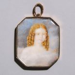 British School Portrait Miniature of Dorothea 'Dolly' FitzClarence, c.1850, 2.5 x 1.6 in — 6.4 x 4.1