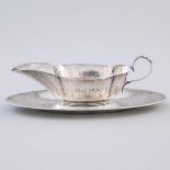 American Silver Small Sauce Boat and Stand, Gorham Mfg. Co., Providence, R.I., 1914, length 6.5 in —