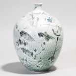 Kayo O'Young (Canadian, b.1950), Grey and Green Glazed Vase, 1993, height 12.6 in — 32 cm