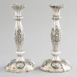 Pair of Austro-Hungarian Silver Table Candlesticks, Vienna, 1860, height 10.9 in — 27.6 cm (2 Pieces