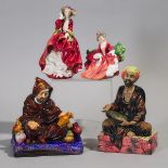 Four Royal Doulton Figures, 20th century, largest height 8.1 in — 20.5 cm (4 Pieces)