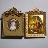 Manner of Gainsborough Portrait Miniature of a Lady, 19th century, 6.1 x 4.7 in — 15.5 x 12 cm (2 Pi