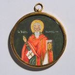 Russian Pendant Icon of St. Paul, early 20th century, diameter 2.64 in — 6.7 cm