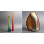 Three Tsunami Coloured Glass Vases, Eva Milinkovic and Kristen Gene, 2007, height 24.9 in — 63.2 cm;