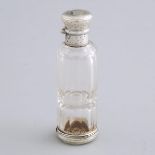 French Silver-Gilt Mounted Cut Glass Double-Ended Perfume Phial/Vinaigrette, late 19th century, len