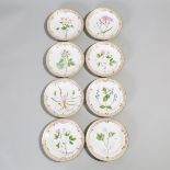 Eight Royal Copenhagen ‘Flora Danica’ Plates, 20th century, diameter 8.8 in — 22.4 cm (8 Pieces)