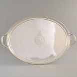 George III Silver Oval Two-Handled Serving Tray, William Bennett, London, 1803, length 24.7 in — 62.