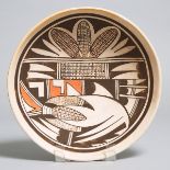 Pauline Setalla (American, b.1939), LARGE HOPI PUEBLO COILED POTTERY BOWL, 1971, diameter 12.6 in —