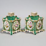 Pair of Jacob Petit Bulb Pots and Covers, mid-19th century, 6.8 x 5.7 x 5.7 in — 17.2 x 14.5 x 14.5