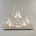 Peruvian Silver Tea and Coffee Service, Camusso, Lima, 20th century, tray length 30.3 in — 77 cm (7