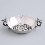 Spanish Colonial Silver Two-Handled Shallow Circular Dish, 19th century, width 5.2 in — 13.1 cm