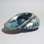 Peter Layton (British, b.1937), Iridescent Glass Shell, 1984, length 11.8 in — 30 cm