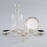 Group of English Silver, Birmingham and Sheffield, 1921-30, decanter height 10.2 in — 25.8 cm (10 Pi
