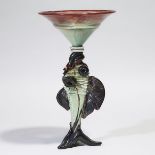 Darren James Petersen (Canadian), Glass Fish Pedestal Bowl, 1993, height 14 in — 35.5 cm, diameter 8