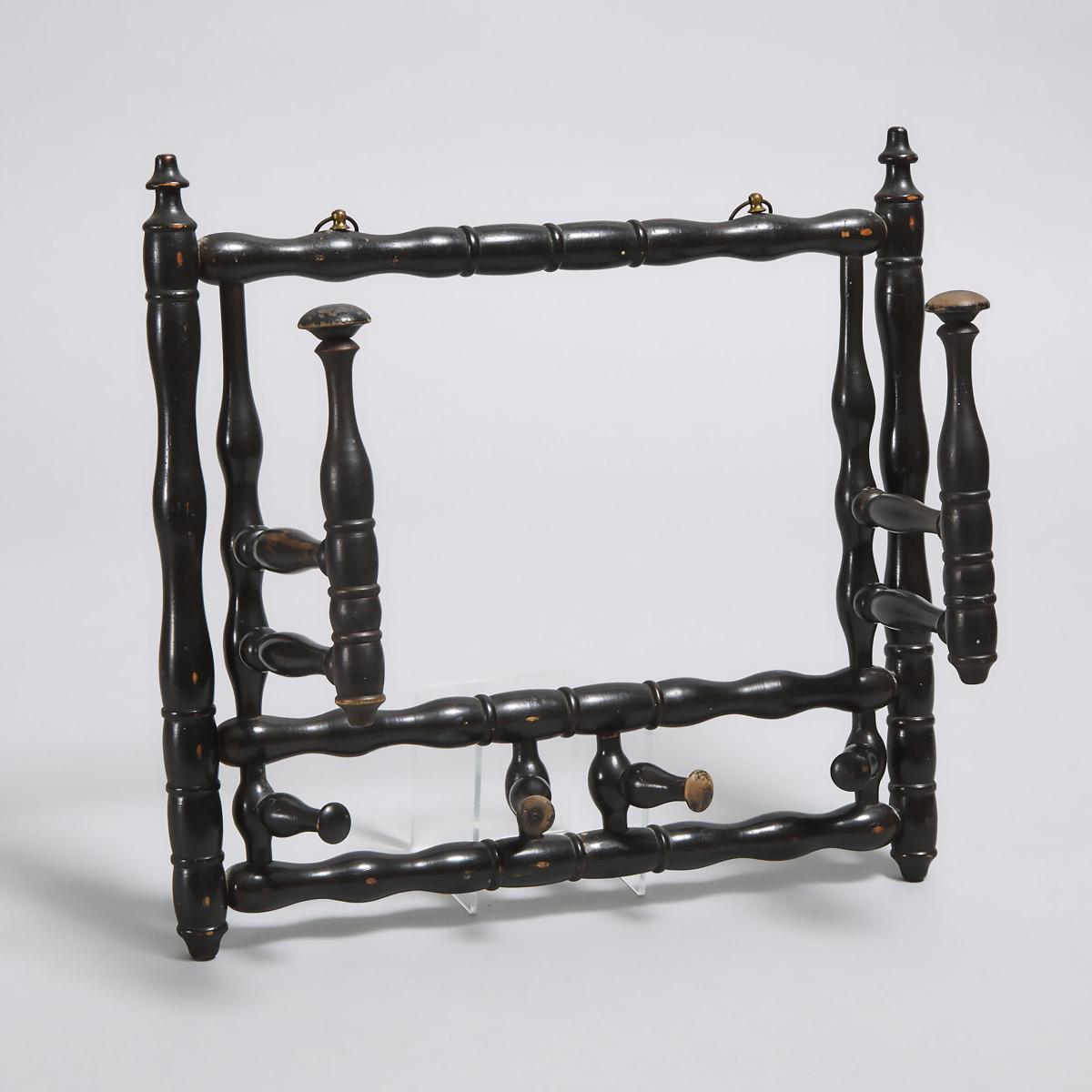 Georgian Turned and Ebonized Hanging Wig Stand, 18th/early 19th century, 13 x 14 in — 33 x 35.6 cm