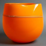 Michael Sosin Orange Glass Bowl, 2007, 9.4 x 8.9 x 8.6 in — 23.8 x 22.5 x 21.8 cm