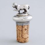 Victorian Silver 75th Regiment of Foot Bottle Stopper, Charles Reily & George Storer, London, 1843,