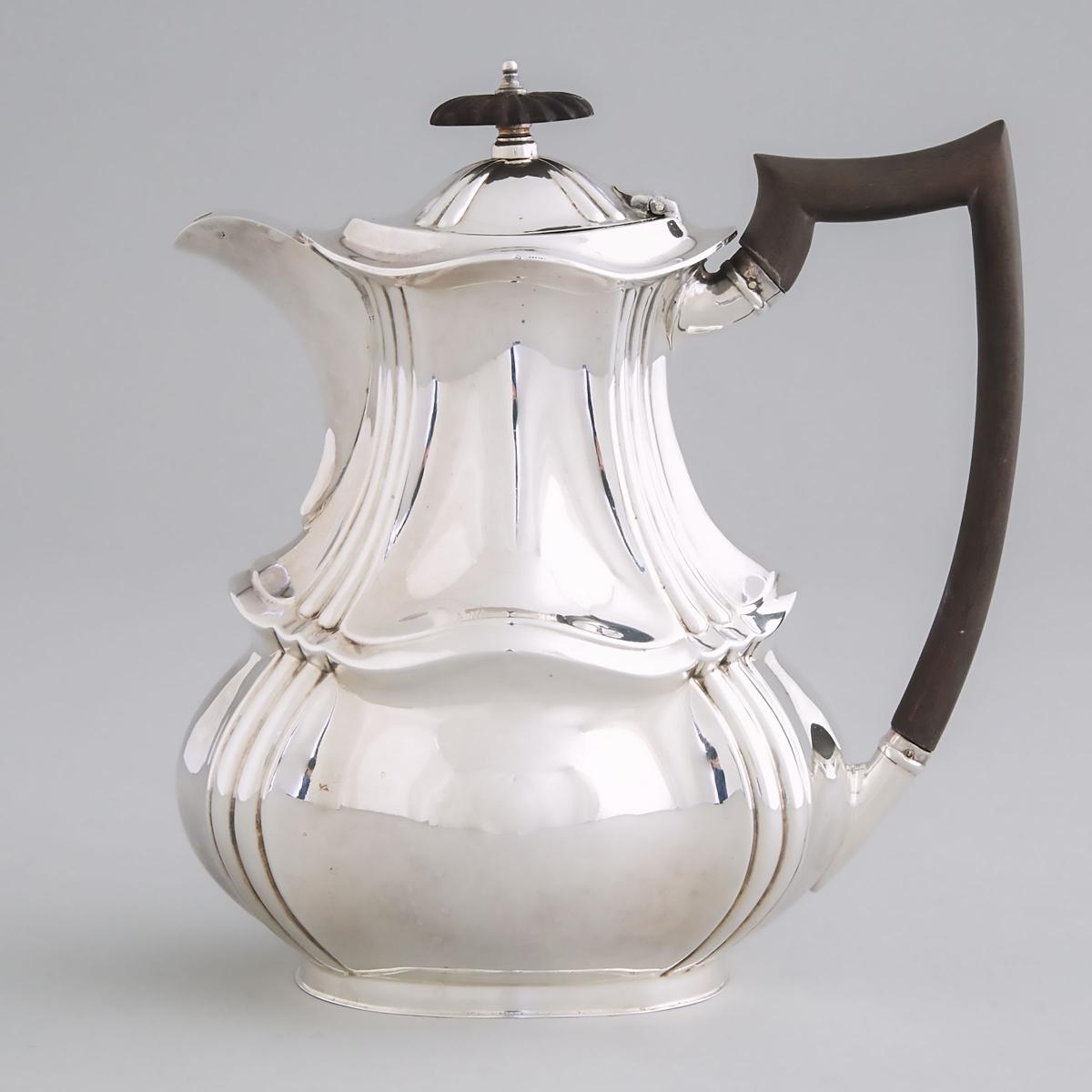 English Silver Hot Water Pot, Herbert Slater, Sheffield, 1922, height 8.6 in — 21.8 cm