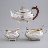 George III Silver Tea Service, Solomon Royes & John East Dix, London, 1818/19, teapot height 6 in —