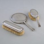 Danish Silver Dressing Table Set, Grann & Laglye, Copenhagen, 1933, mirror length 10.2 in — 26 cm (3