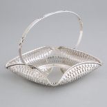 American Silver Pierced Square Basket, Gorham Mfg. Co., Providence, R.I., 1910, 6.7 x 8.9 in — 17 x