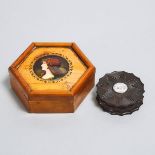 Two Small Victorian Boxes, 19th century, larger 3.9 x 3.9 in — 10 x 10 cm (2 Pieces)