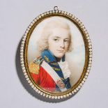 French School Portrait Miniature of a Young Officer of Napoleon's Grande Armée, c.1800, 2.6 x 2.1 in