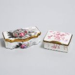 Two French Enamel Table Boxes, late 18th century, 1.75 x 4.75 x 3 in — 4.4 x 12.1 x 7.6 cm