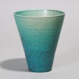 Deichmann Mottled Green Glazed Porcelain Vase, Kjeld & Erica Deichmann, mid-20th century, height 5.5