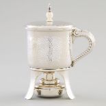 American Silver Covered Shaving Mug with Warming Stand, Gorham Mfg. Co., Providence, R.I., and Whiti