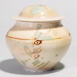 Kayo O'Young (Canadian, b.1950), Beige Glazed Covered Jar, 1994, height 6 in — 15.2 cm, diameter 6.1