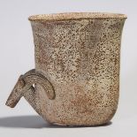 Ian Godfrey (British, 1942-1992), Stoneware Ram Vase, c.1989, height 6 in — 15.3 cm